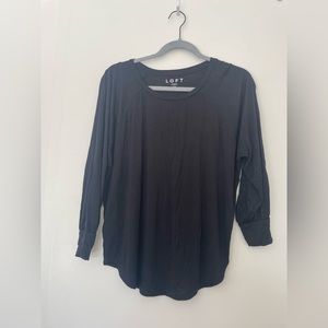 LOFT Oversized Black Blouse